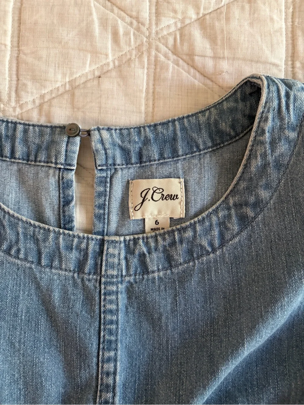J. Crew Short Sleeve Chambray Dress